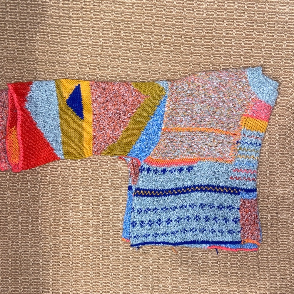 Sincerely Jules Multicolor Patchwork Sweater - image 5